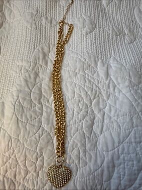 Gold Heart Pendant Necklace - Women Jewelry